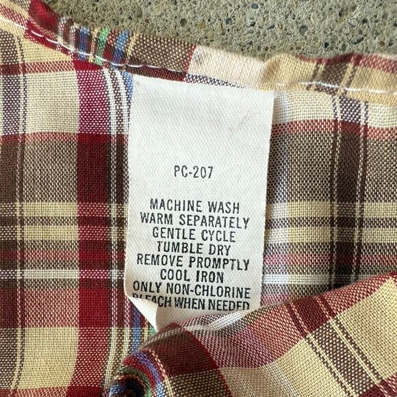 Vintage Western Plaid Work Shirt Wear-Guard Van Heusen 80s USA Made PC-207 XL - Picture 7 of 8